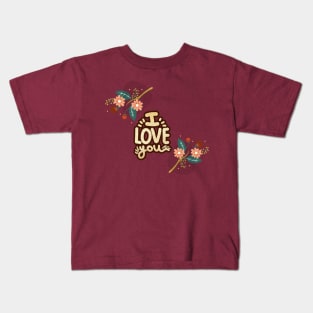 Flowers Love Valentine's Day Kids T-Shirt